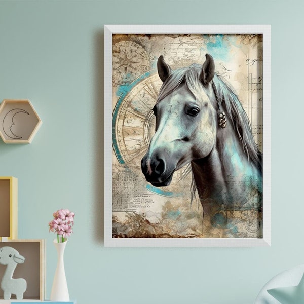 Horse Wall Print - Horse Decor for Child's Room - Horse Wall Art - Equestrian Wall Art - Kids Horse Art - Western Wall Art