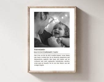 Godmother gift | Definition of godmother | Become a godmother | Ask a godmother | Gift for becoming a godmother | For baptism | Godmother poster