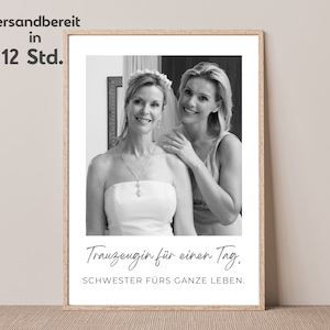 Póster de definición de dama de honor con foto Imagen personalizable Regalo para la dama de honor Hermana Gracias a la dama de honor Dama de honor y hermana