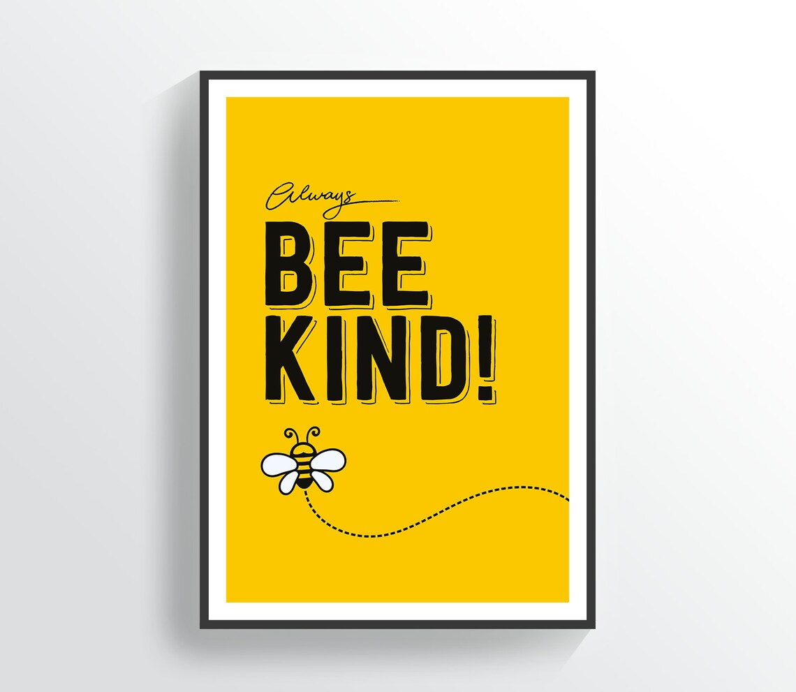 Bee Kind Poster Print Gallery Wall Art | Etsy