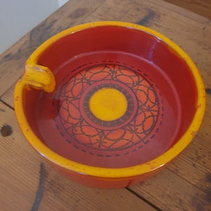 Red and Yellow ashtray from Bitossi Italy