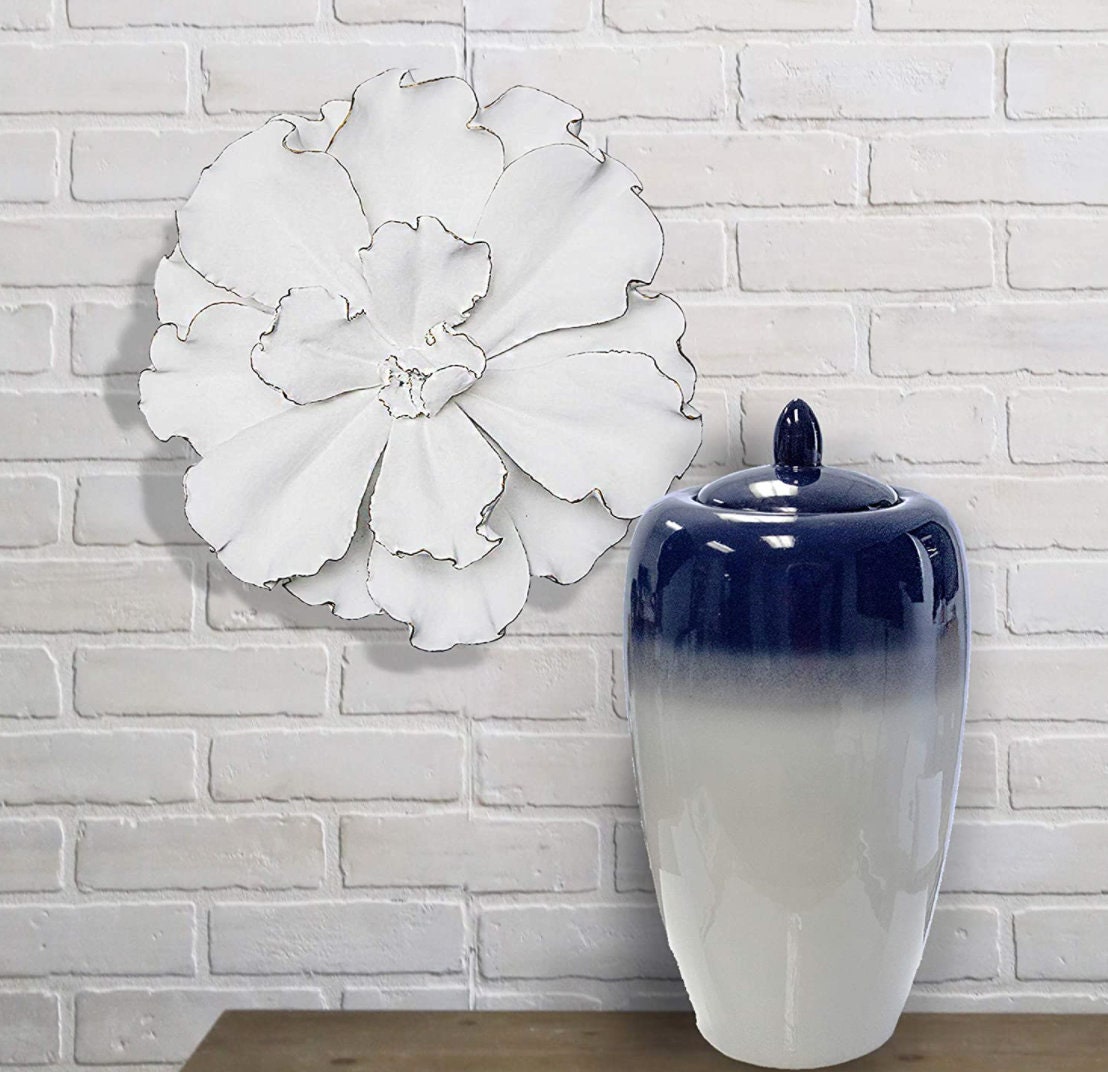 White & Gold Wall Flower Decor 155 and 10 for Etsy