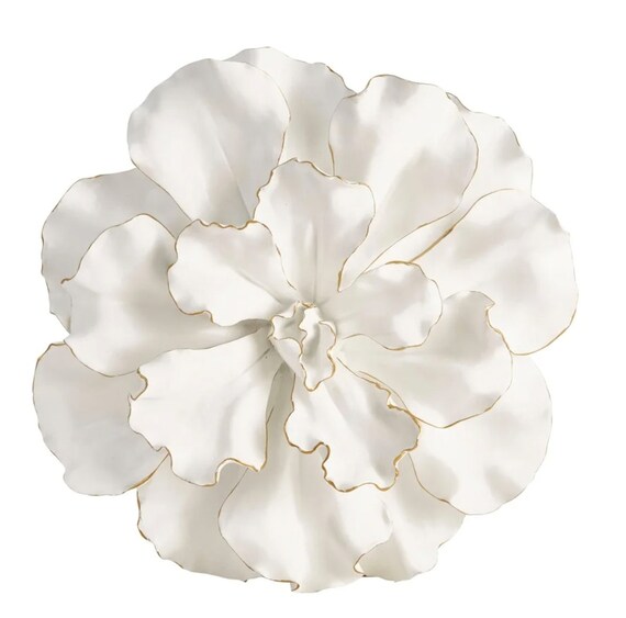White & Gold Wall Flower Decor 155 and 10 for Etsy