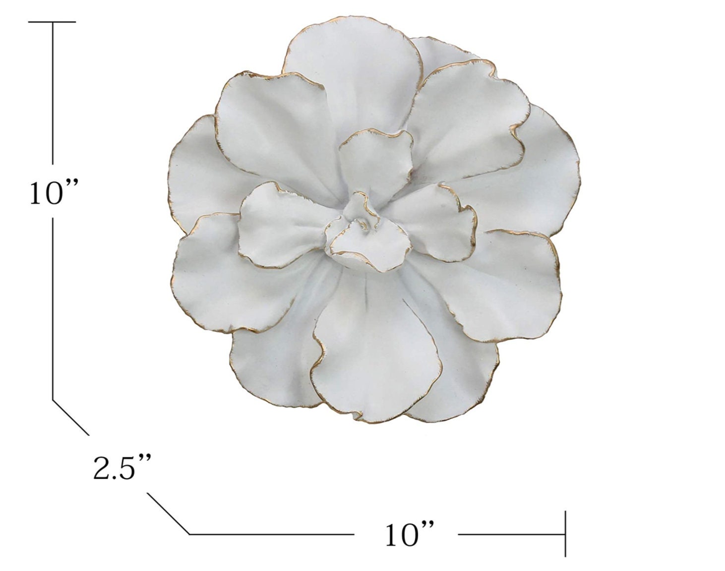 White & Gold Wall Flower Decor 155 and 10 for Etsy