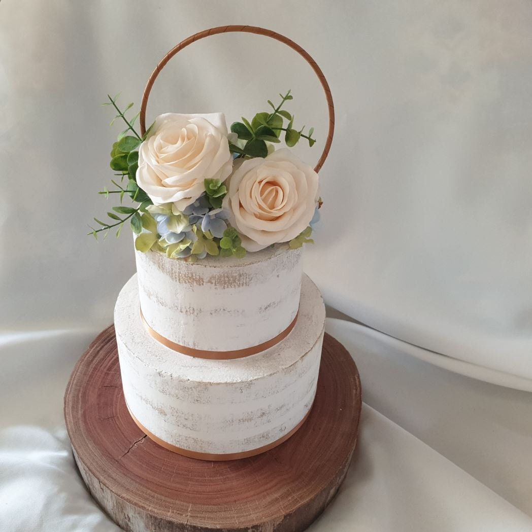 Cake Topper Artificial Silk Roses__Cream Vintage cake toppper Etsy