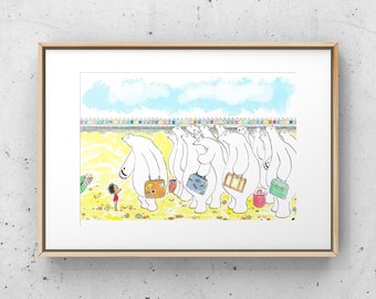 Lily &The Polar Bears Signé A3 Giclee Print ARTICLE DE CHARITÉ