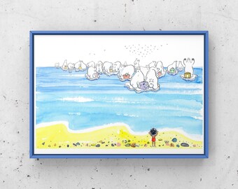 Lily &The Polar Bears Signé A3 Giclee Print ARTICLE DE CHARITÉ