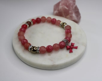 FFVIIR Character Inspired Bracelet - Aerith Gainsborough (Wall Market Coral Pink)