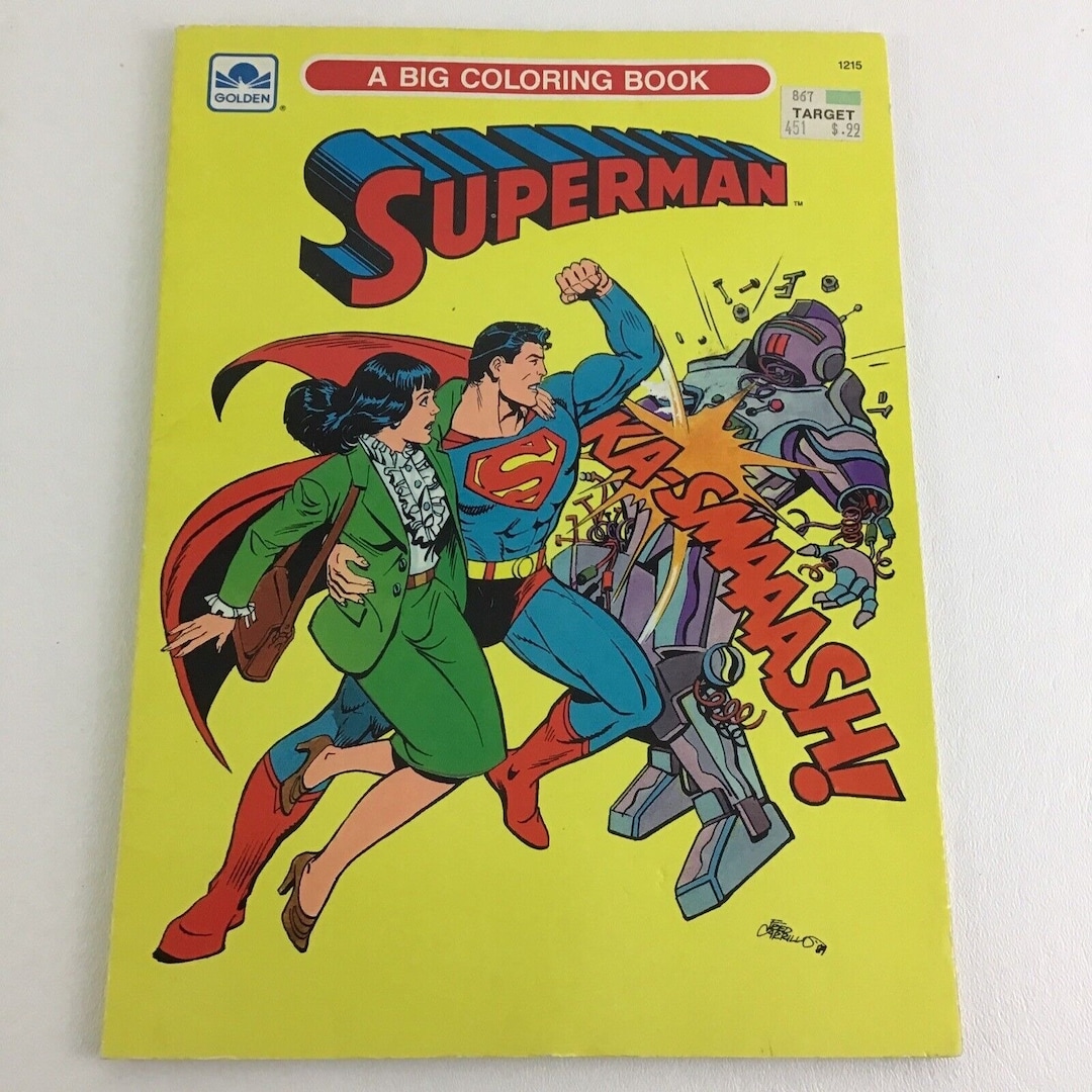 DC Comics Superman Jumbo Coloring Activity Book Golden Vintage - Etsy