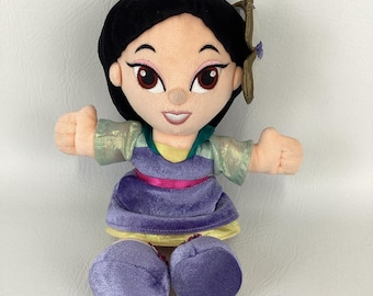 Disney Parks Mulan 11" Plush Bean Bag Stuffed Toy Princess Doll Rare Edition
