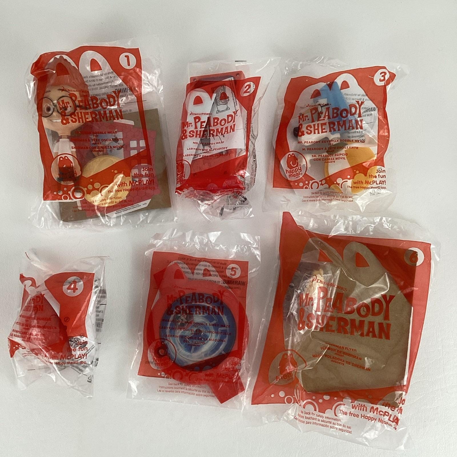 Mr. Peabody & Sherman Mcdonald's COMPLETE Happy Meal Toy Lot Set