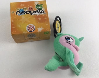 Neopets Burger King Toy  Dolphin Flotsam Mini Plush Stuffed Animal Toy Clip New