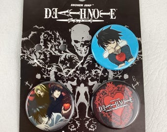 Shonen Jump Death Note 3 Button Set Light Yagami Ryuk Anime Collectible Set Lot