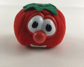 Veggie Tales Bob Tomato Finger Puppet Topper Plush Stuffed Vintage 90s Toy 1998