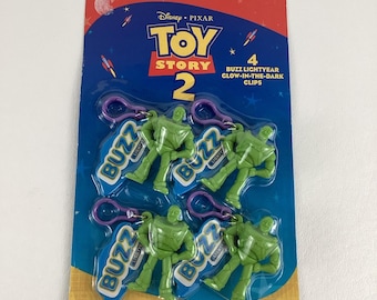 Disney Pixar Toy Story 2 Buzz Lightyear 4pc Glow In Dark Clips Vintage 90s New