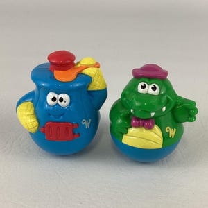 Weebles Wobble Roly Poly Animal Figures Bundle Lot Alligator Pot Belly Stove