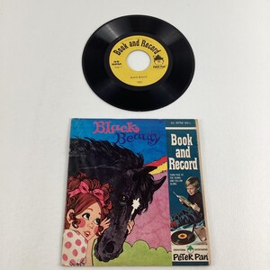 Black Beauty Book and Record 45 RPM 7&quot; Vinyl Storybook Vintage 1974 Horse 70s