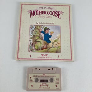 Talking Mother Goose Fairy Tales Book Cassette Tape Jack Beanstalk Vintage 1986