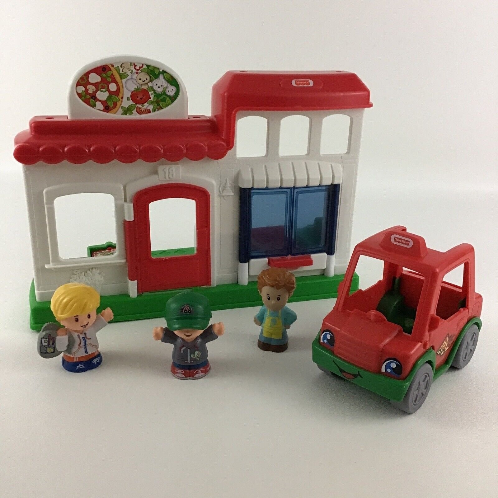 Fisher-Price Little People We Deliver Pizza Place Playset – Pizza Kitchen Toy With Figures & Push-Along Motorcycle For Ages 1-5