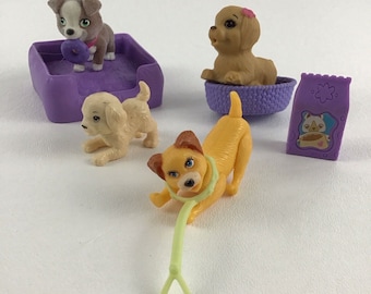 Barbie Doll Dreamhouse Pet Replacement Puppy Dog Figures Lot Food Mattel Toy