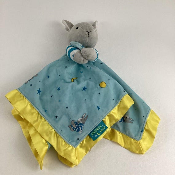 Goodnight Moon Lovey Plush Bunny Rabbit Animal Toy Security Blanket Satin Trim Etsy Canada