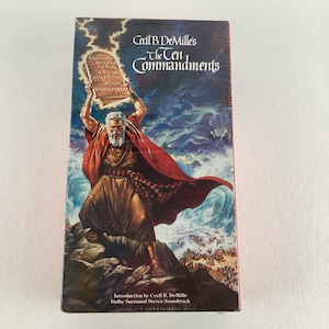 Cecil DeMille&#39;s The Ten Commandments VHS Tape Set Vintage 1998 Egypt Moses New
