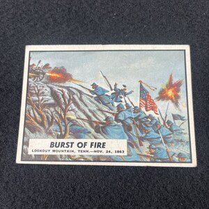 1962 Topps Civil War News Card #56 BURST OF FIRE Tarjetas coleccionables vintage de los años 60