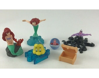 Disney Princess The Little Mermaid 6pc Lot Figures Topper Ursula Ariel Sebastian