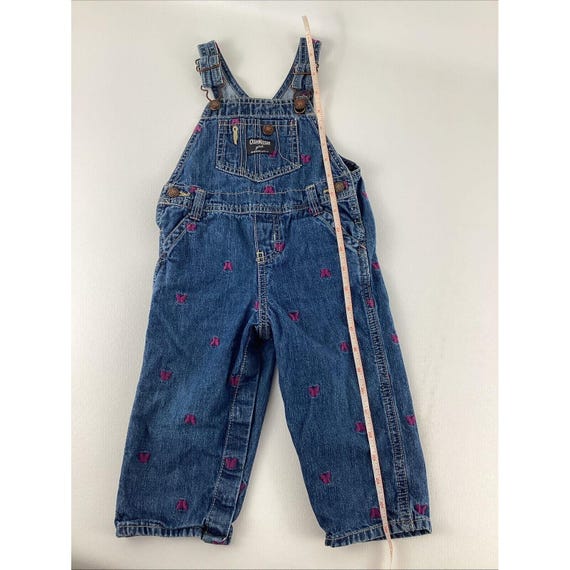 Vintage Oshkosh B'gosh Sz 18mo Overalls Denim Toddler Girls