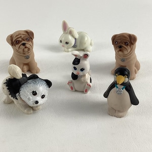 Littlest Pet Shop 90s Figure 6pc Lot Dogs Penguin Bunny Vintage 1993 Kenner LPS