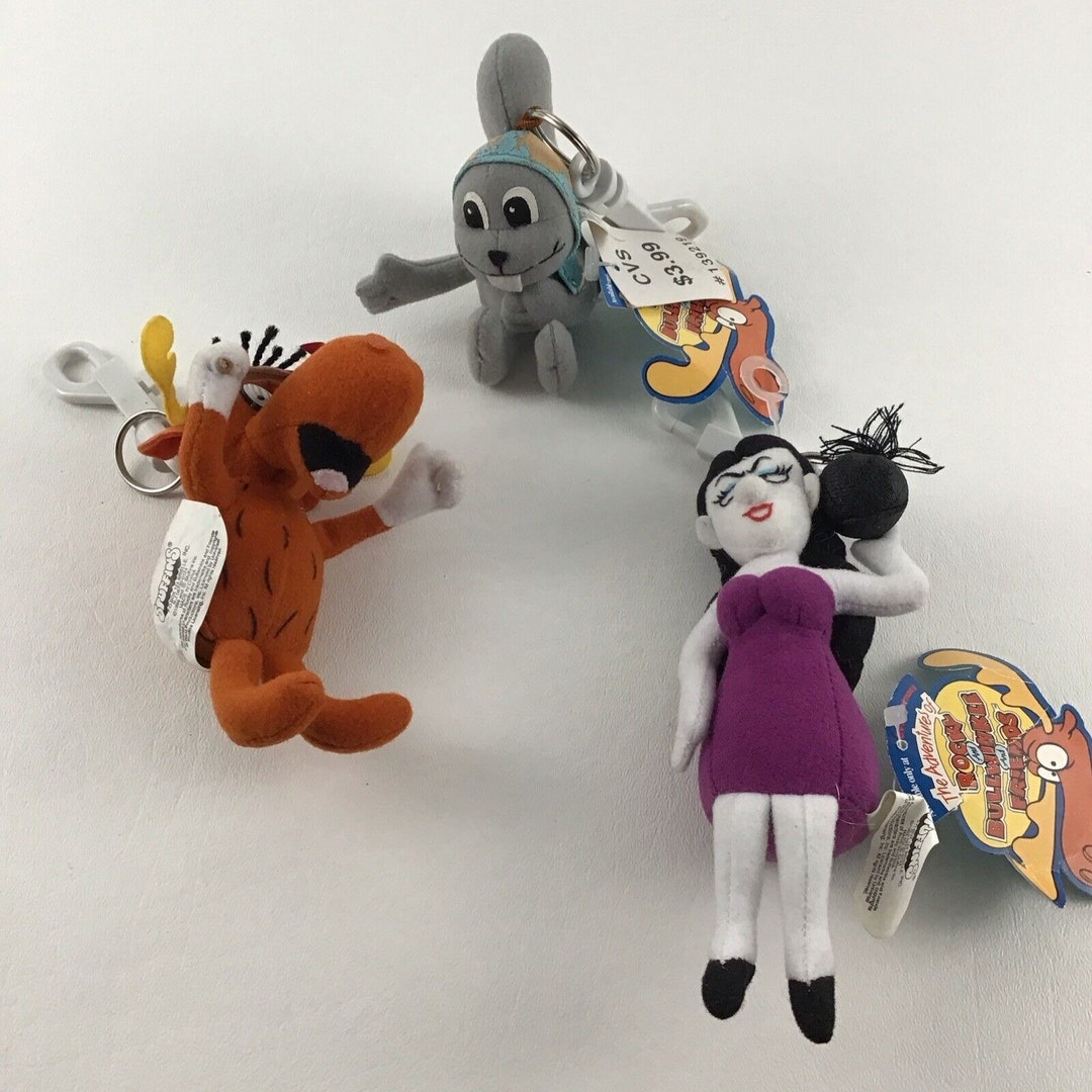 Adventures of Rocky & Bullwinkle Collectible Keychain Set Vintage