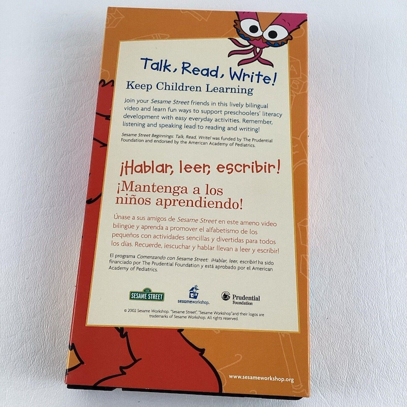 Sesame Street Beginnings Talk Read Write Preschool VHS DVD Spanish ...