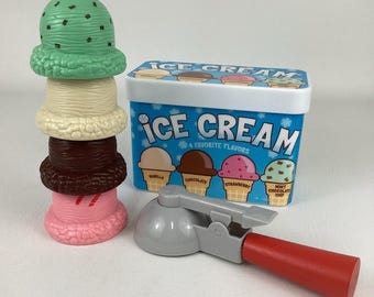 Melissa & Doug Ice Cream Playset Scoops Flavors Pretend Play Food