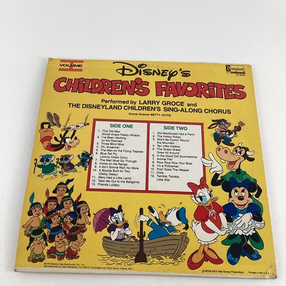 Disney Children's Favorites Vinyl Record Album Volume I Vintage