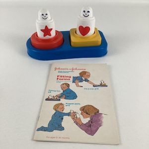 Johnson & Johnson Fitting Forms Child Development Toy Guide Book Vintage 1980