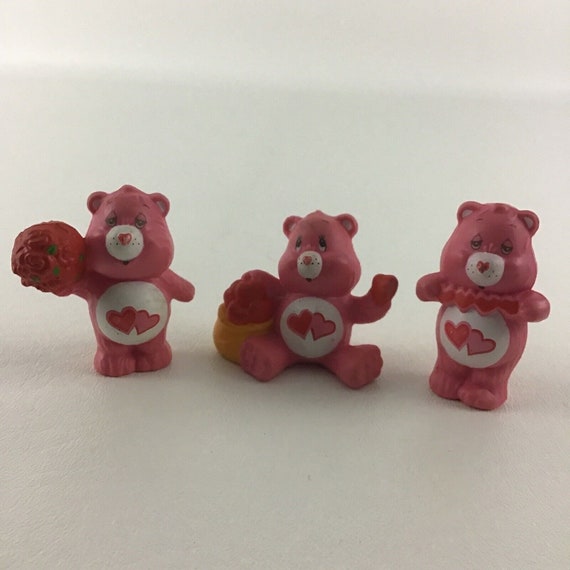 Care Bears Mini Collectible PVC 2” Figures Love-a-lot Bear Lot