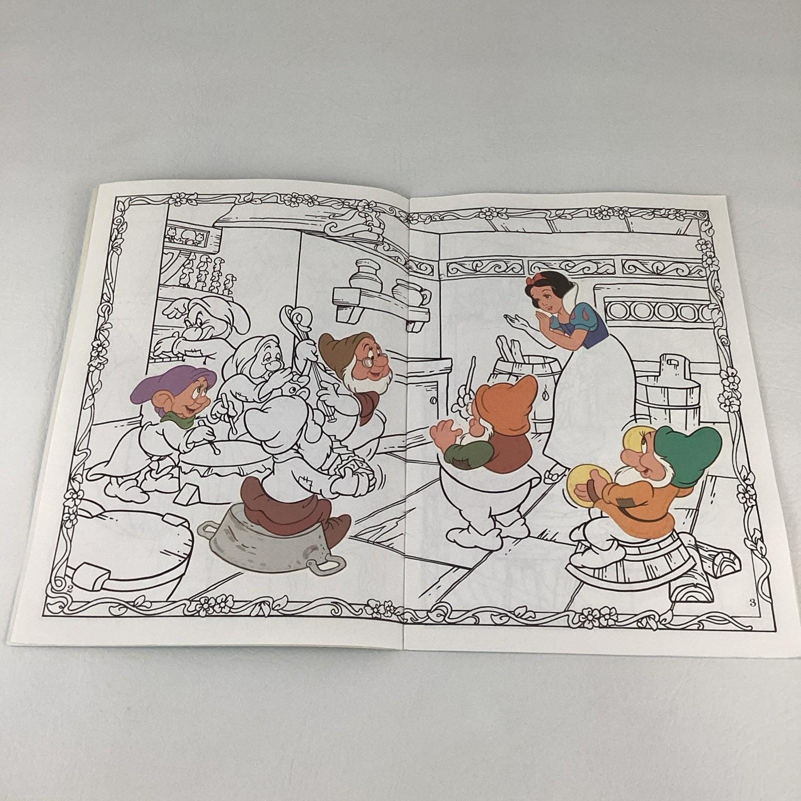 Disney Fairy Tales Sticker Fun Coloring Book Golden Vintage 1990
