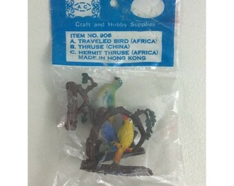 Vintage Mini Dollhouse Africa Birds Accessories Toys Pack of 3 Crafts New