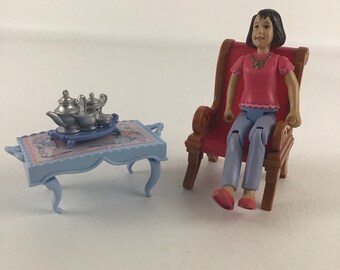 You & Me Happy Together Dollhouse Figure Aunt Tea Set Table Chair Lot Toys R Us