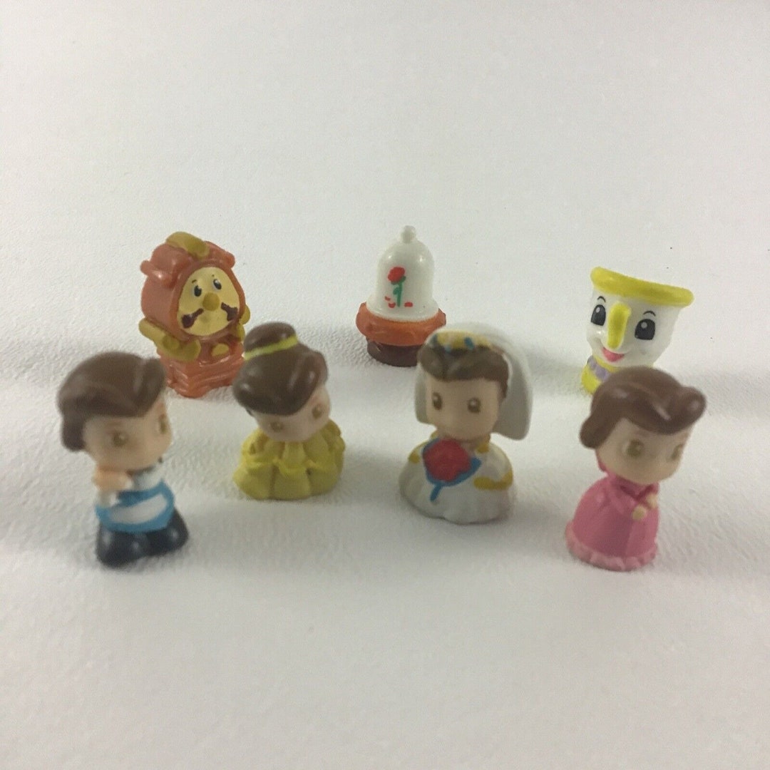 Disney Princess Squinkies Mini Figures Doll Lot Beauty and the Beast