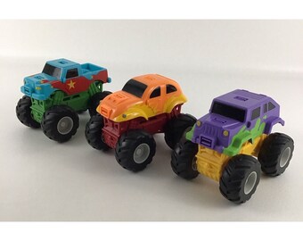 Lakeshore Learn Play Snap & Design Monster Trucks Pull Back Mix Match Toy Lot