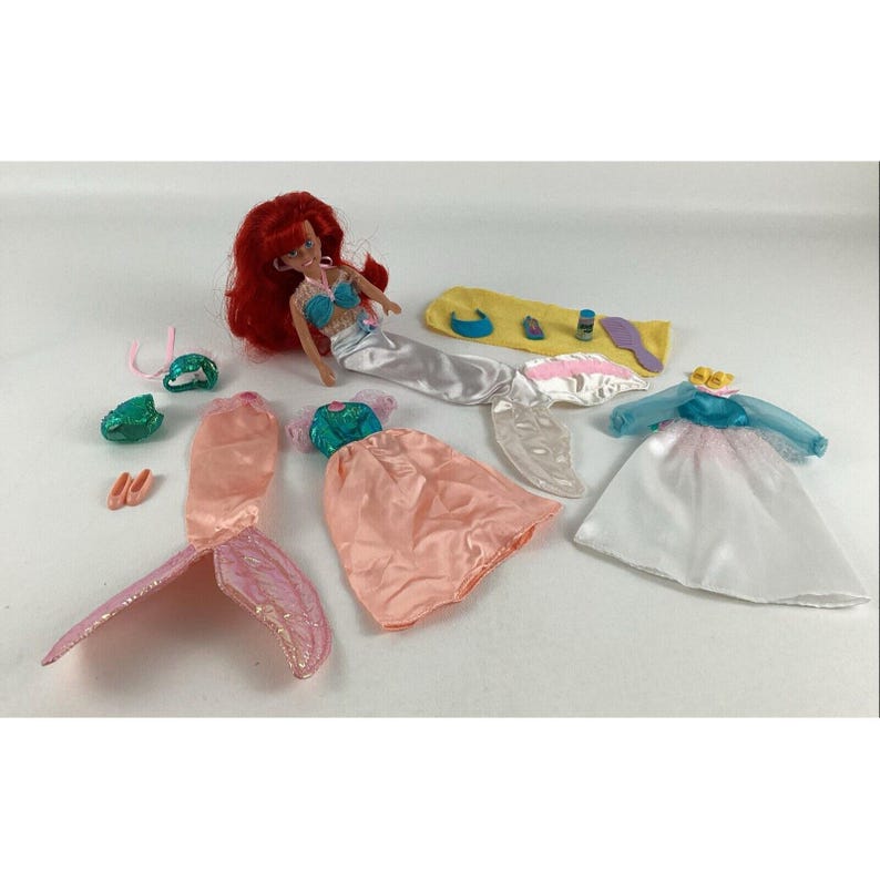 Die kleine Arielle Meerjungfrau Ariel 10"Puppe Mode Outfits Accessoires Lot Vintage 1991 Tyco Bild 5