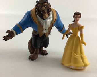 Disney Beauty And The Beast Deluxe PVC 4" Figures Toppers Lot Belle Princess Toy