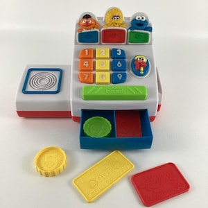 TYCO Sesame Street Count N Play Elmo Coin Money Register Pretend Toy Vintage 1998