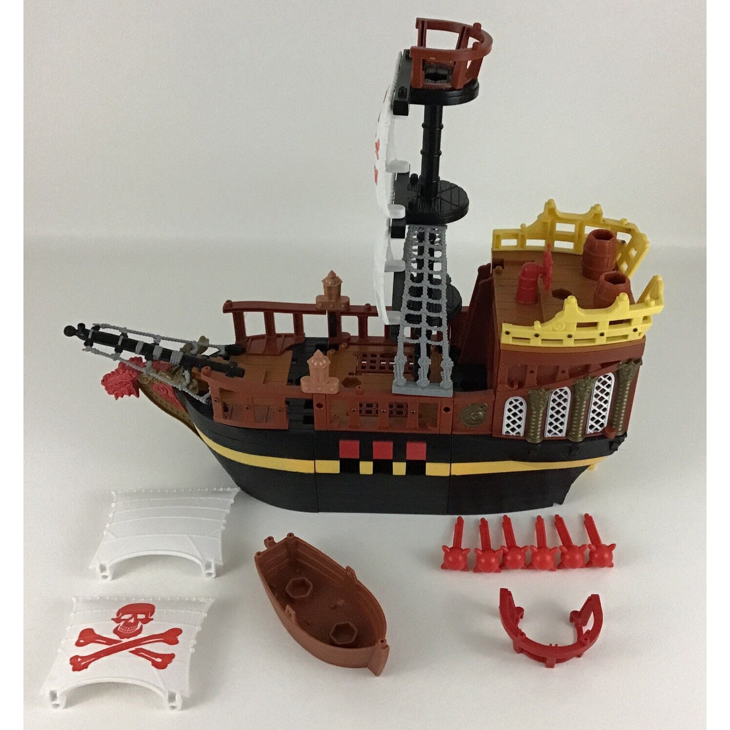 Imaginext Pirate Raider Battle Ship Buildable Incomplete B1472 Fisher Price  2002 