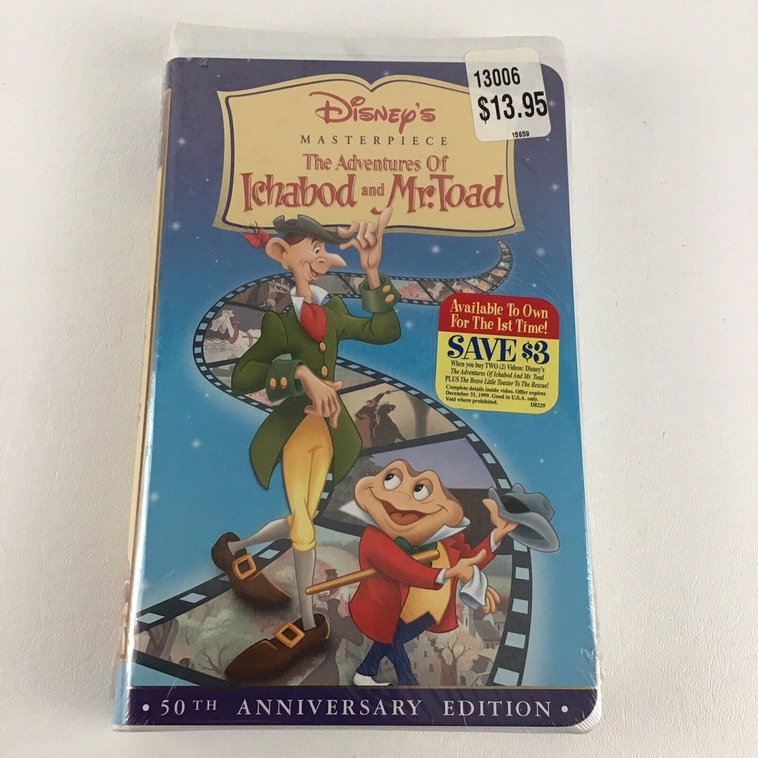The Adventures Of Ichabod And Mr Toad Vhs Walt Disney Adventure of Ichabod & Mr. Toad Movie VHS Tape Vintage New