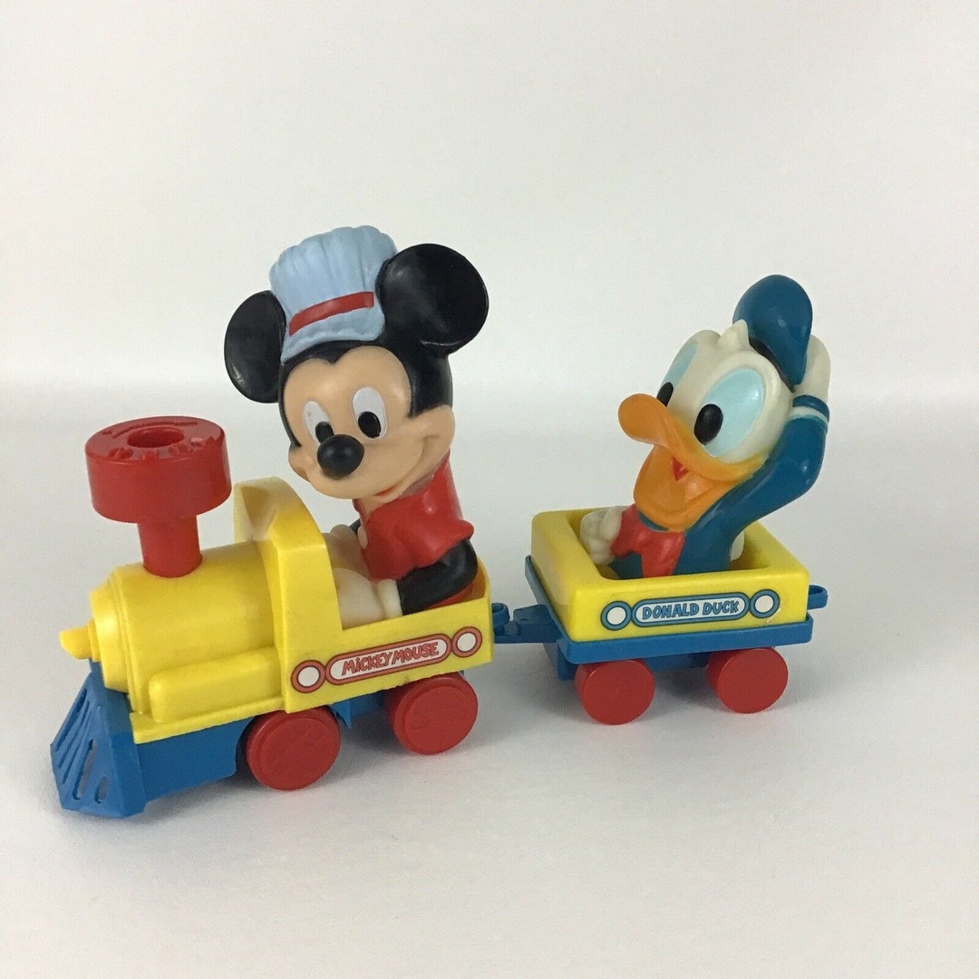 Mickey Mouse Engineer Mickey s Wind up Toy Train ILLCO Walt Disney 1987 Etsy UK