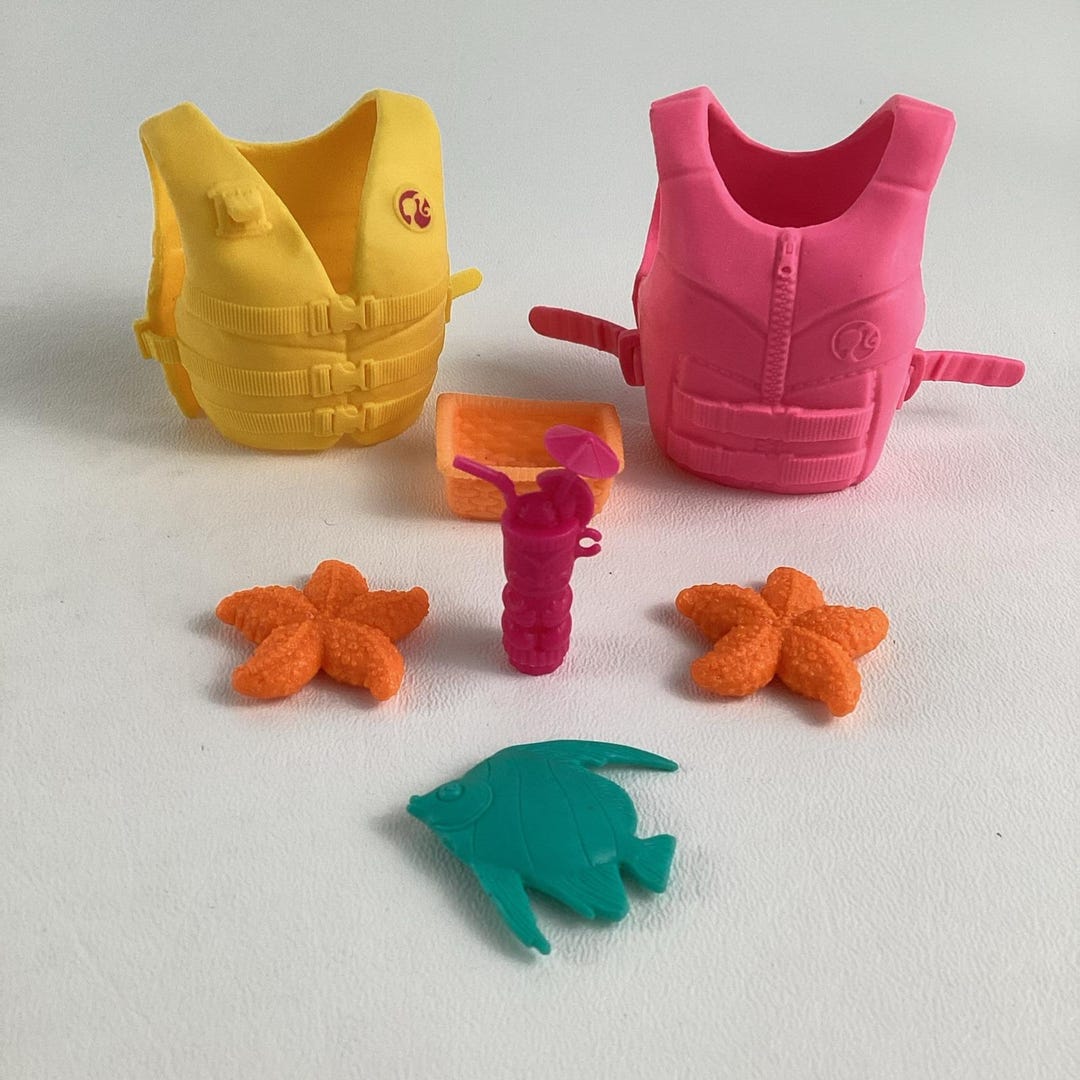 Barbie It Takes Two Camping Life Jacket Pool Beach Doll Safety
