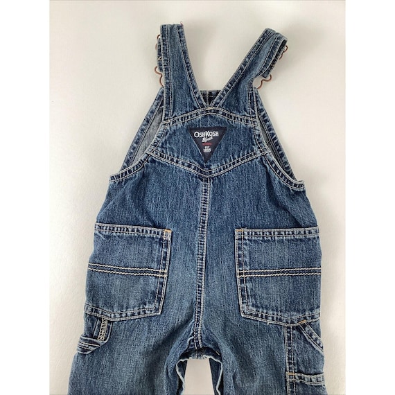 Vintage OshKosh B'gosh Sz 12mo Overalls Blue Denim To… - Gem