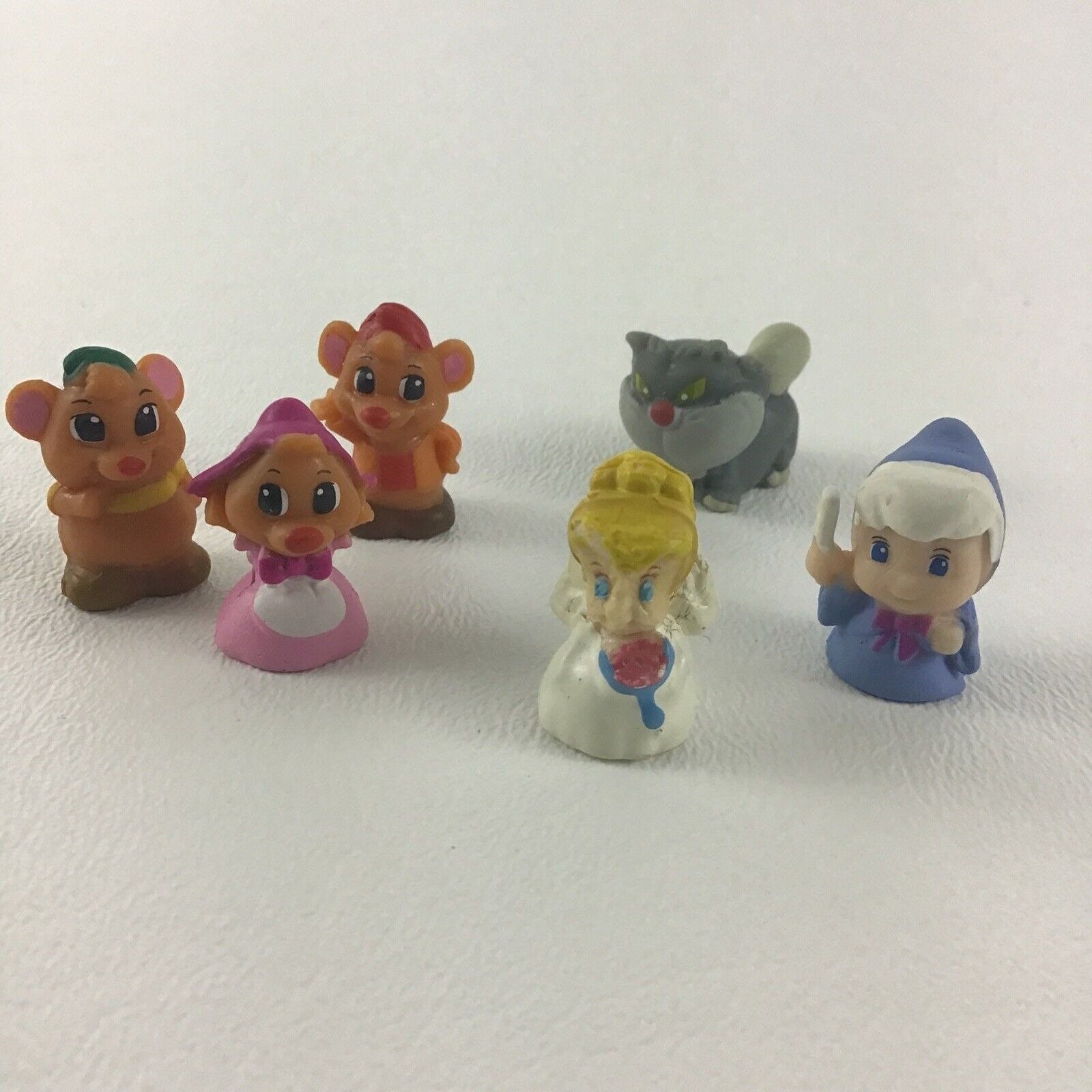 Disney Princess Cinderella Squinkies Mini Figures Doll 6pc Lot 